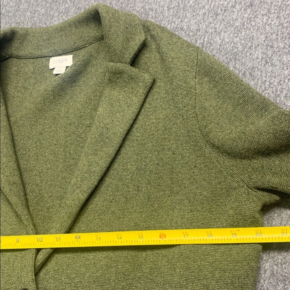 J. Crew Schoolboy Sweater Blazer Olive Green Single-Button Women's Size L - Picture 6 of 11